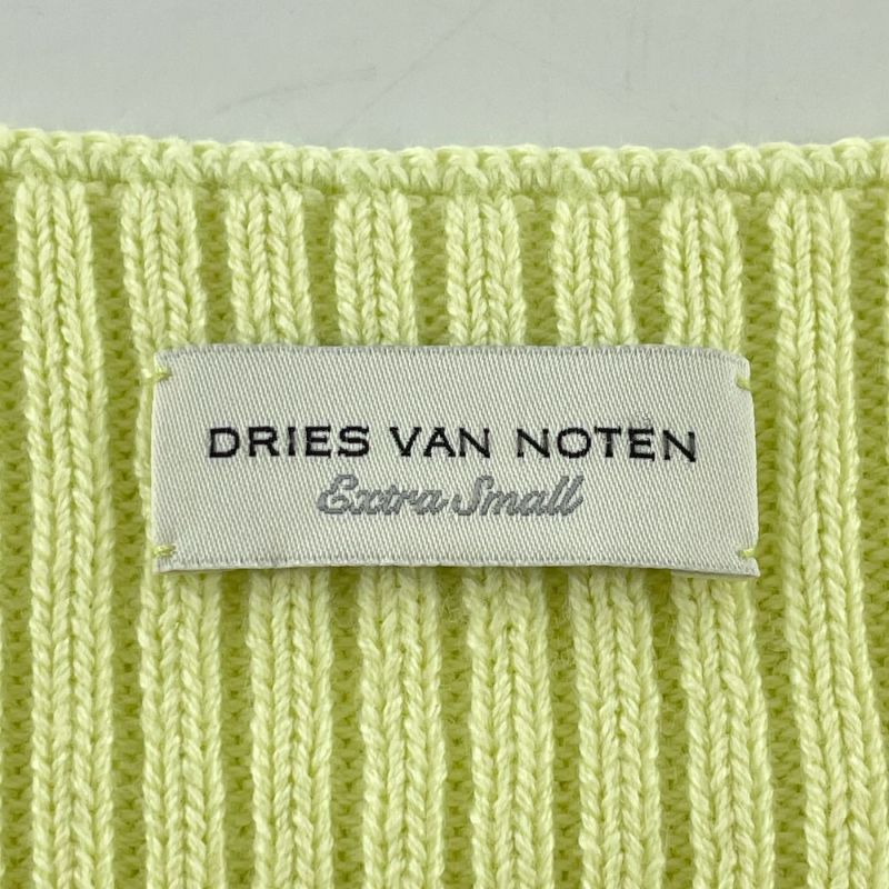 DRIES VAN NOTEN ドリスヴァンノッテン ライトグリーン コットン リングデザイン ニット EXTRA SMALL