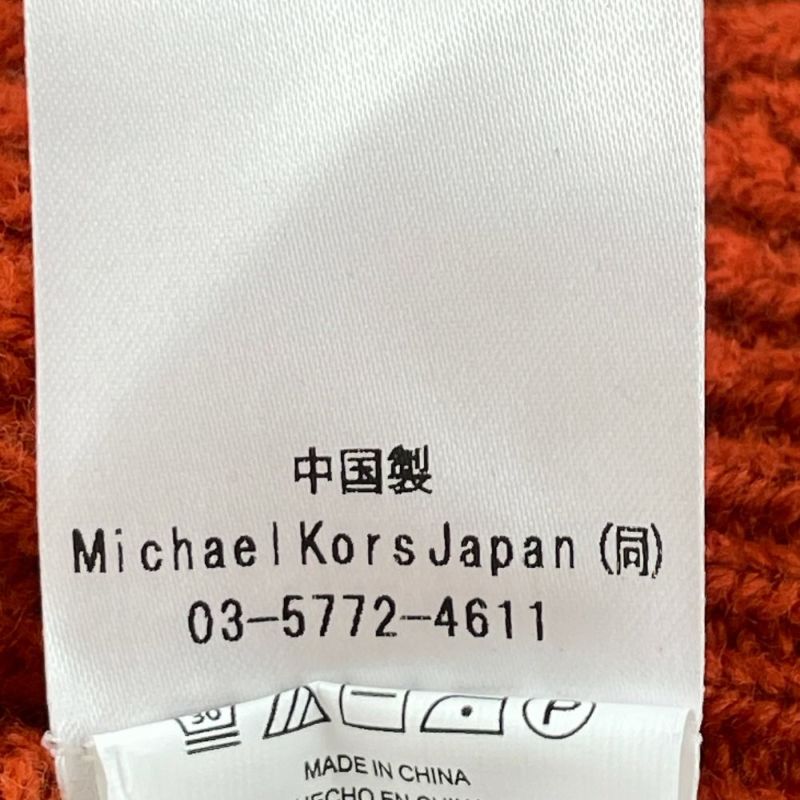 MICHAEL KORS マイケルコース MFWG6V1 オレンジ ハイネック リブニットワンピース L