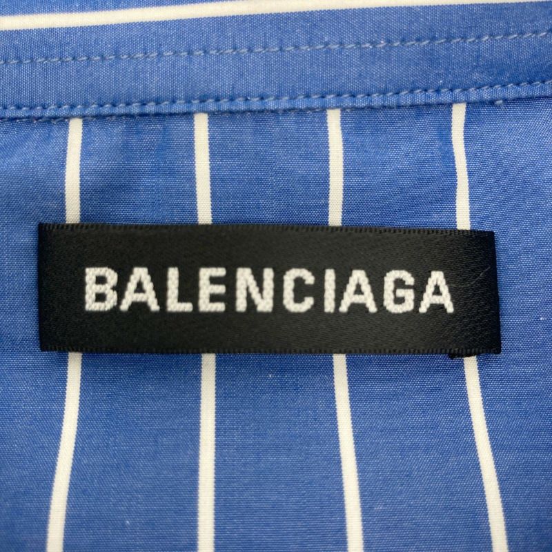 BALENCIAGA バレンシアガ 542175 ブルー ナンバープリント ストライプ