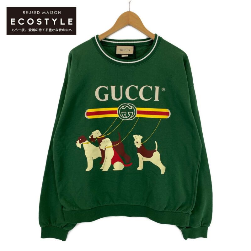 GUCCI グッチ 23SS 715919 ｺｯﾄﾝｼﾞｬｰｼﾞｰ ｽｳｪｯﾄｼｬﾂ ｸﾞﾘｰﾝ L ｜ブランド