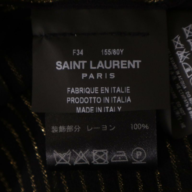 SAINT LAURENT PARIS サンローランパリ 525608 シルク ストライプ トップス F34 ｜ブランド古着の販売 「エコスタイル」