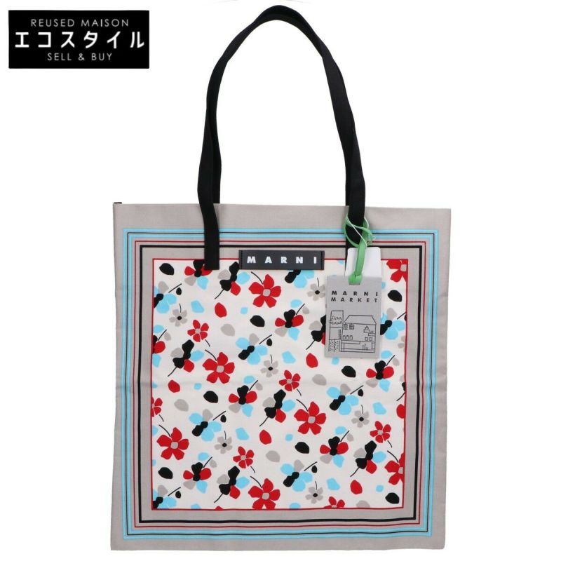 MARNI マルニ 新品同様 FLOWER CAFE キャンバス 花柄 バンダナトート UNI ｜ブランド古着の販売 「エコスタイル」